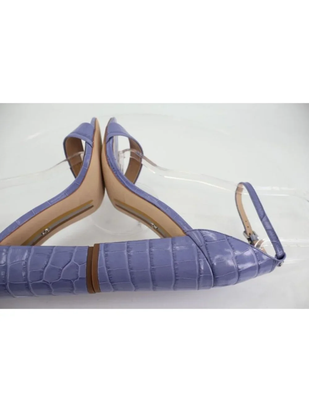 Sam Edelman Womens Yaro Ankle Strap Embossed Dusty Violet Sandals Size 10 M